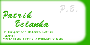 patrik belanka business card